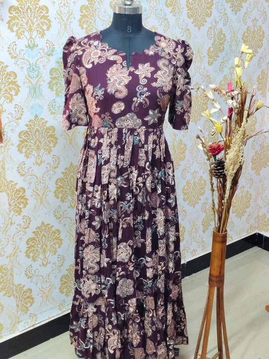 Premium Rayon Floral Frock - CFF120