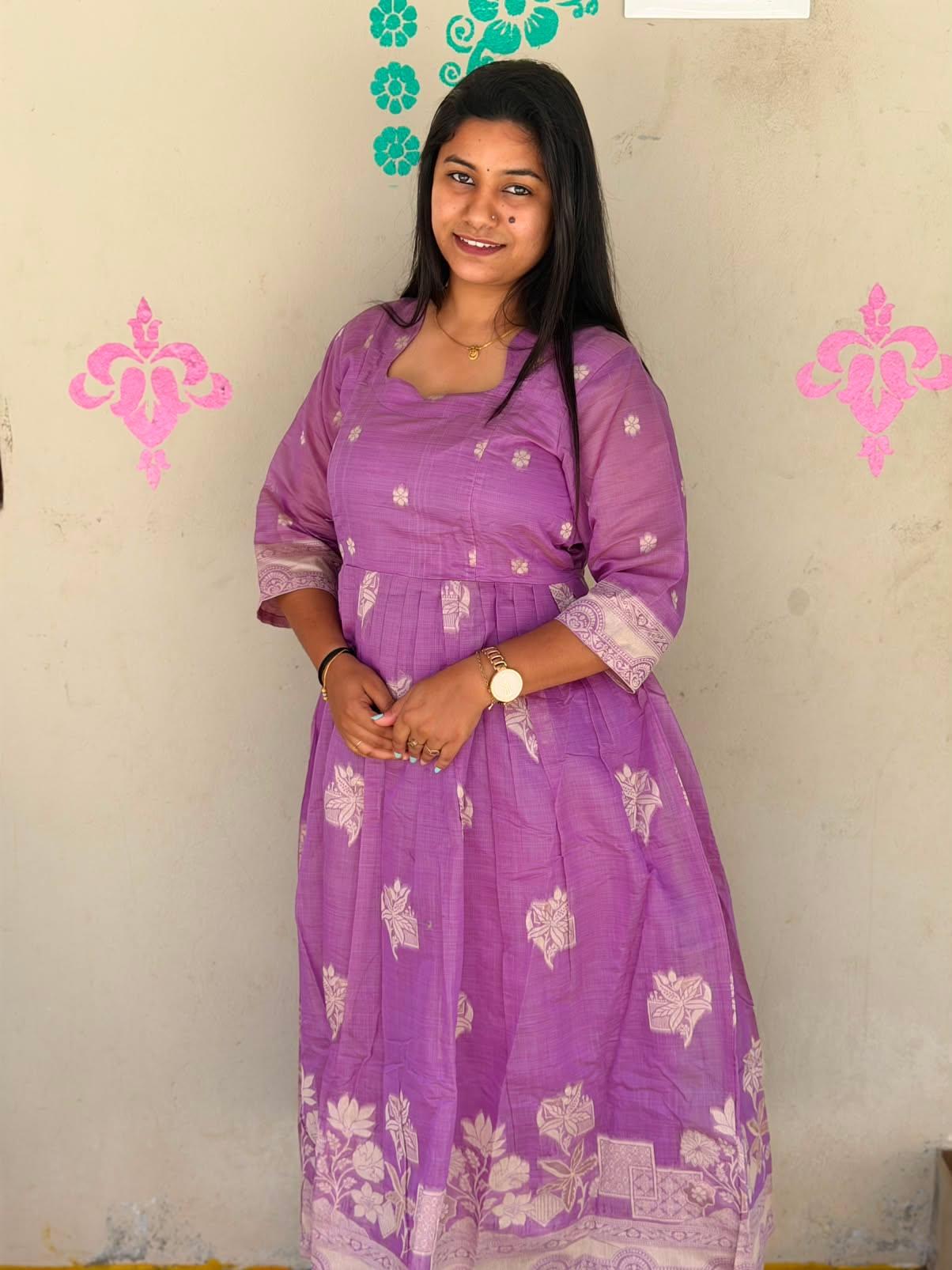 Jamdani Floral Frock - CFF213
