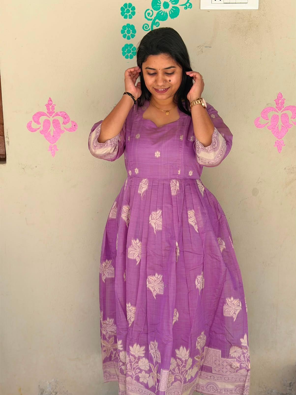 Jamdani Floral Frock - CFF213