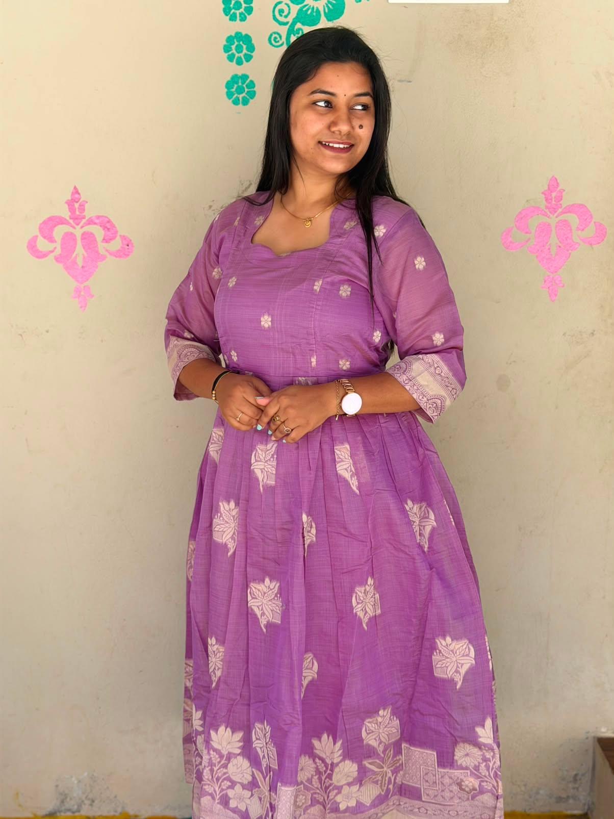 Jamdani Floral Frock - CFF213
