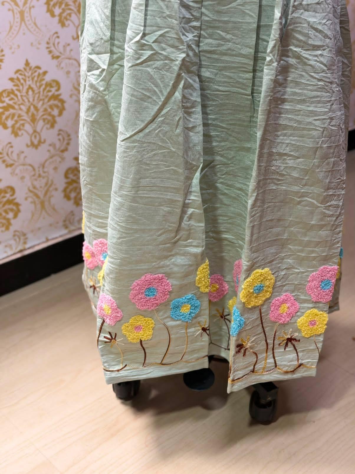 Chanderi Floral Frock - CFF218
