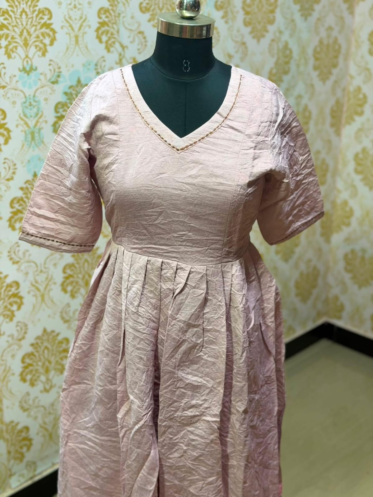 Chanderi Floral Frock - CFF219