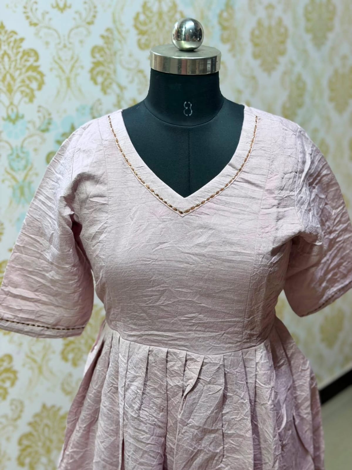 Chanderi Floral Frock - CFF219