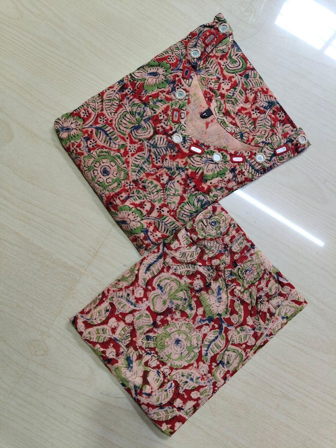 Kalamkari Kurti With Phant  PKA21
