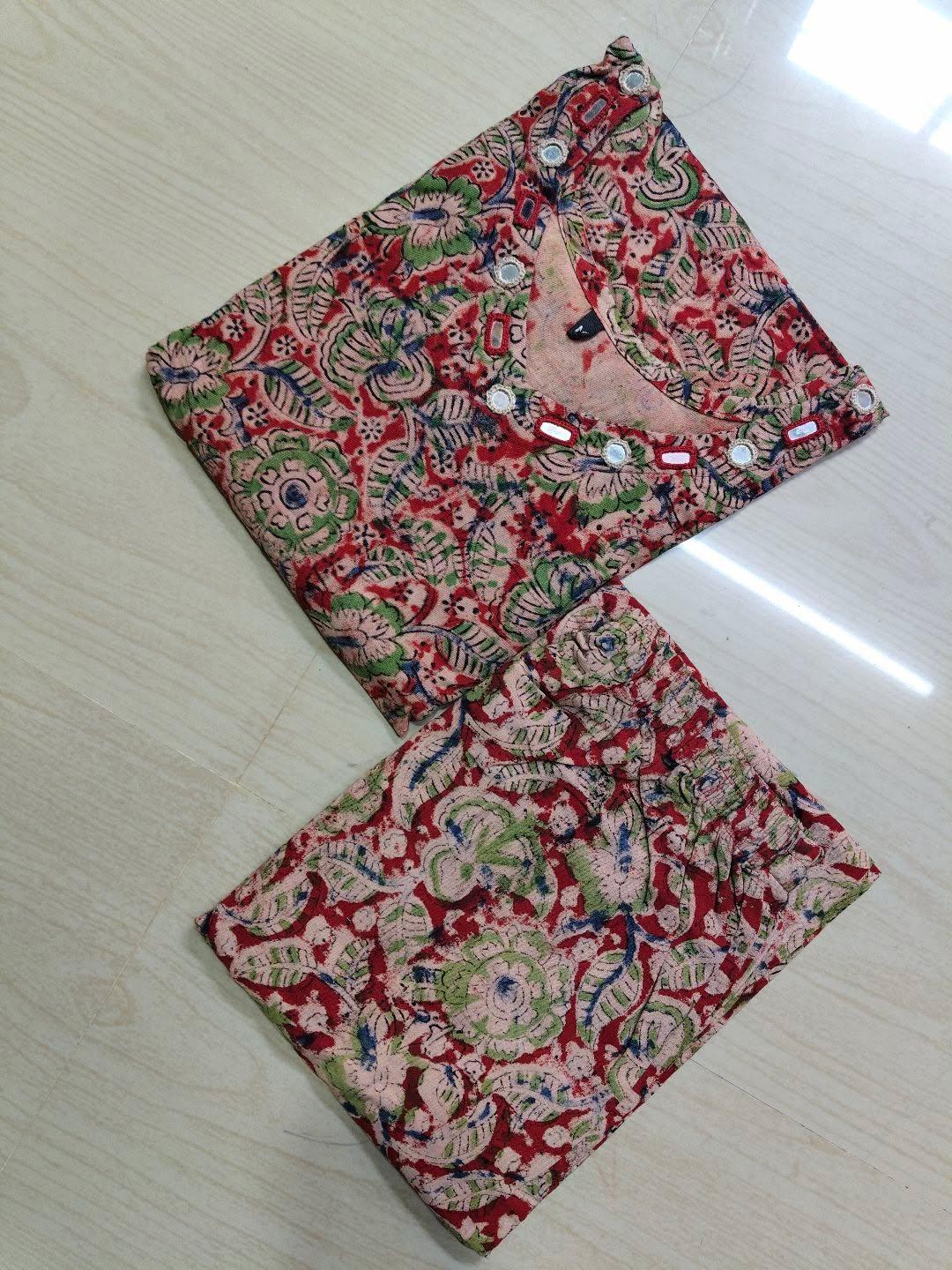 Kalamkari Kurti With Phant  PKA21