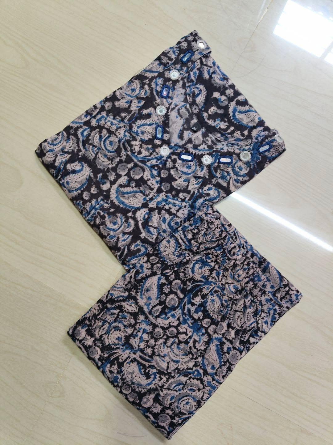 Kalamkari Kurti With Phant  PKA22