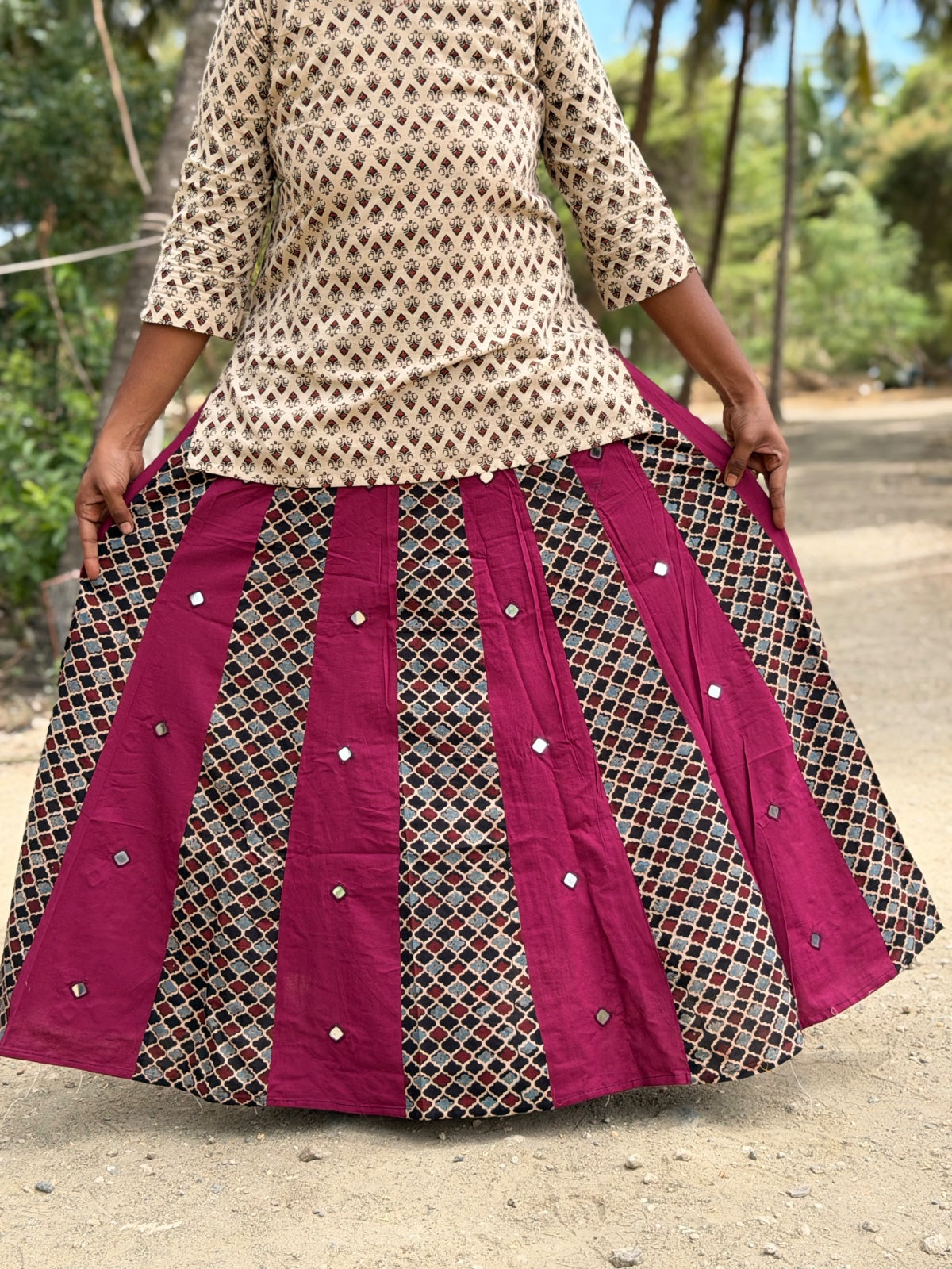 Ajrak Cotton Skirts SS22
