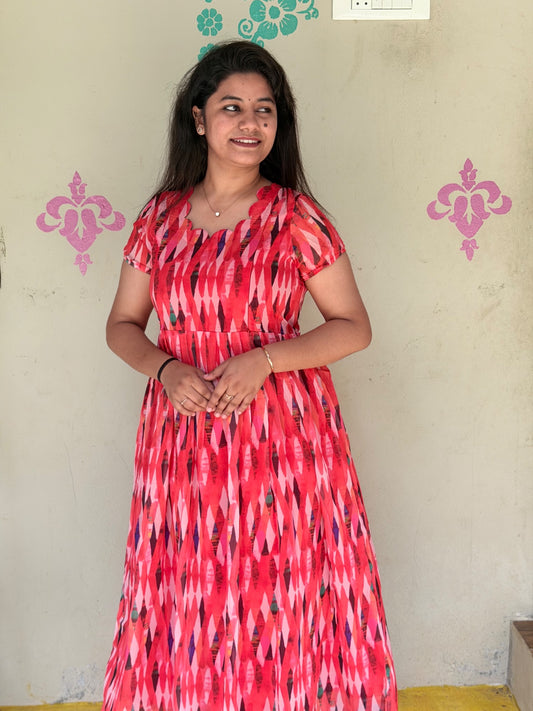 Georgette Floral Frock GFF48
