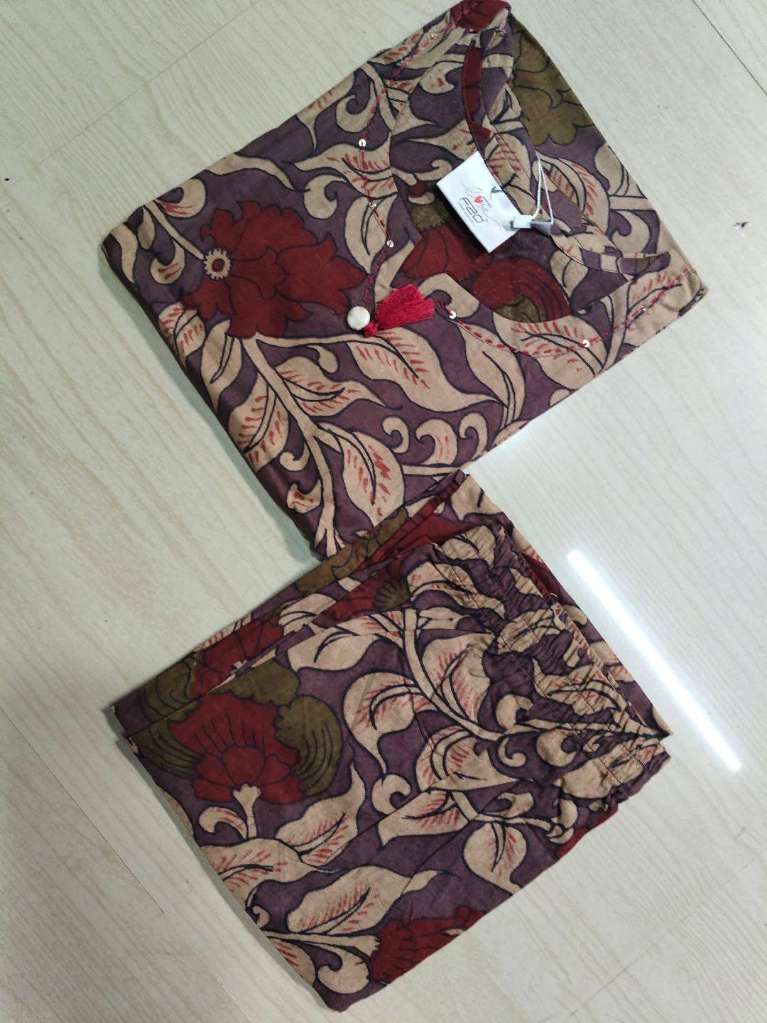 Premium Cotton Kurti With Phant  CKP24