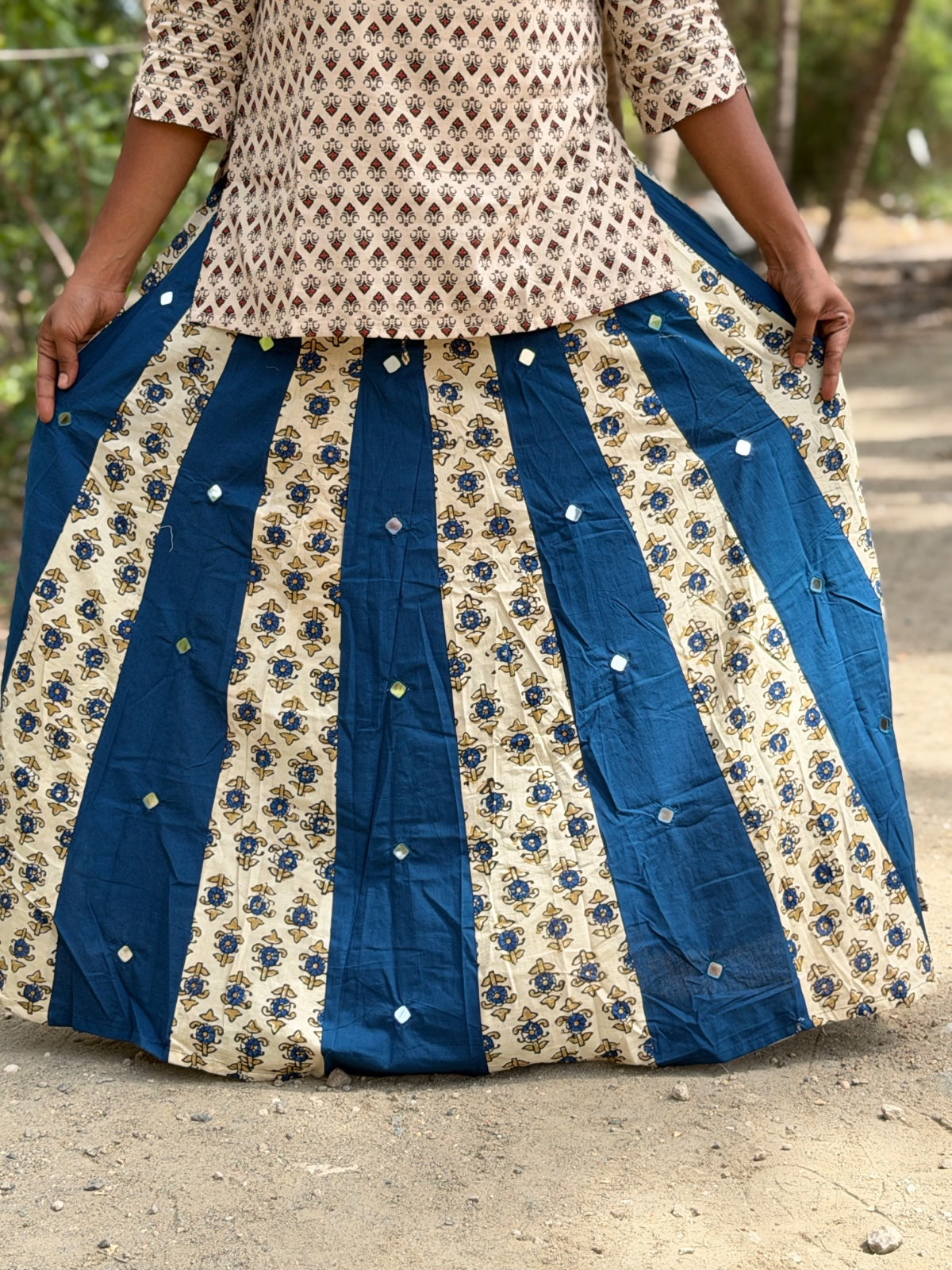 Ajrak Cotton Skirts SS25