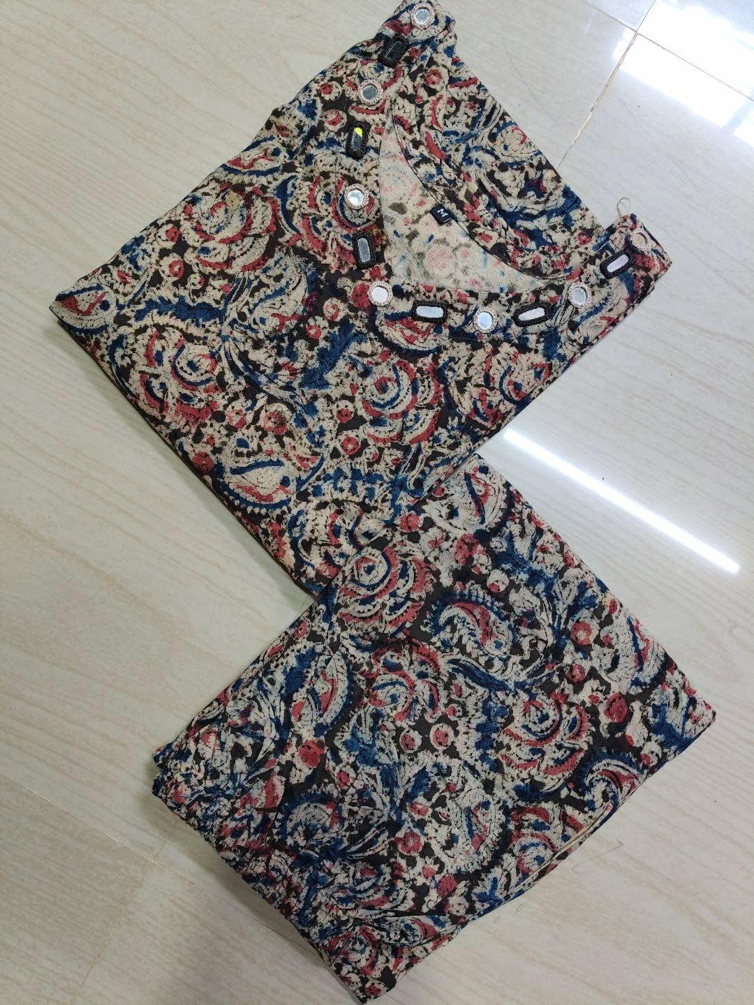 Kalamkari Kurti With Phant  PKA26