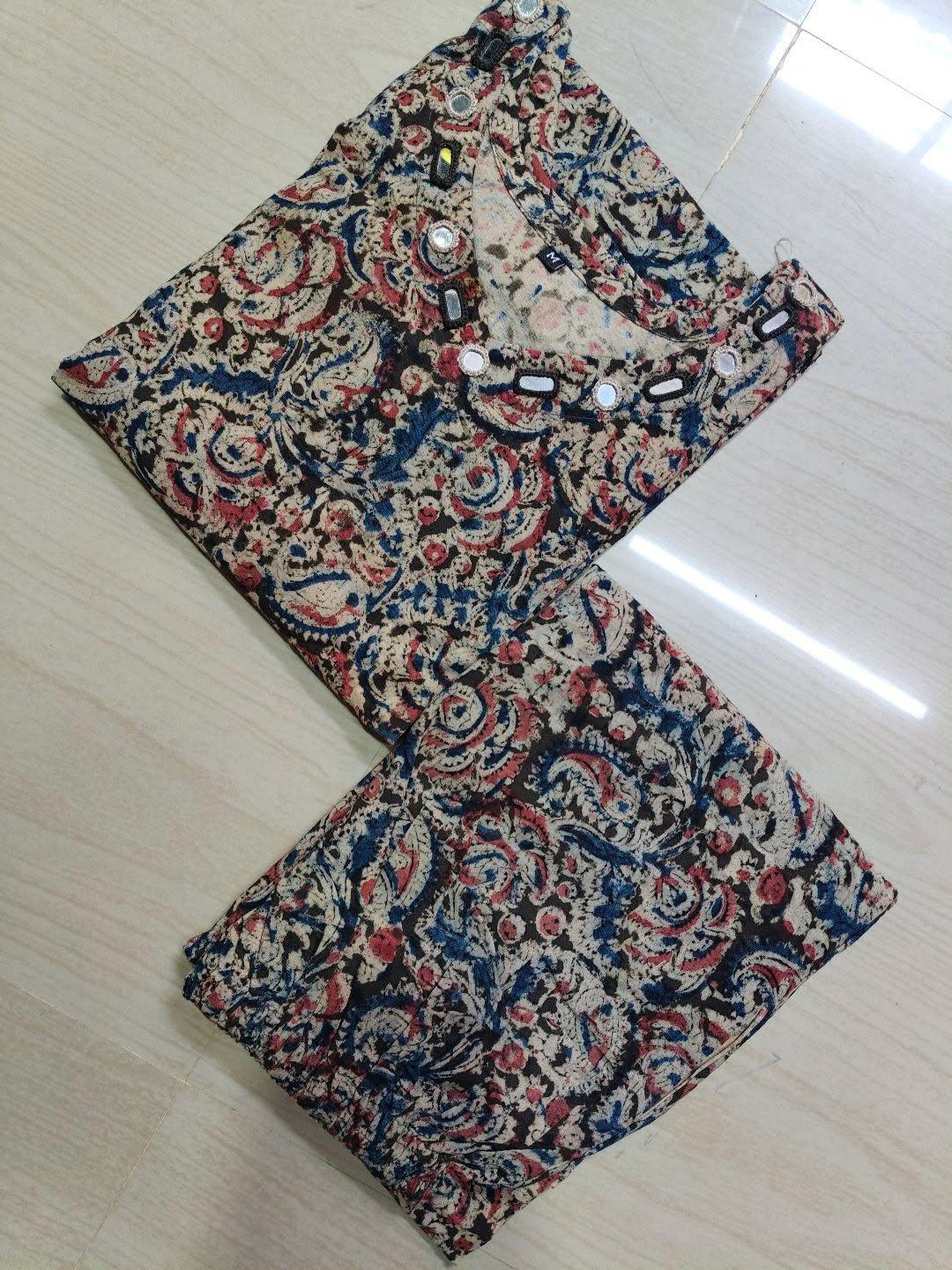 Kalamkari Kurti With Phant  PKA26