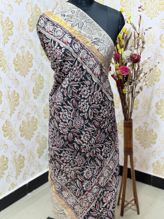 Kalamkari Zari Border Duppata KZD11