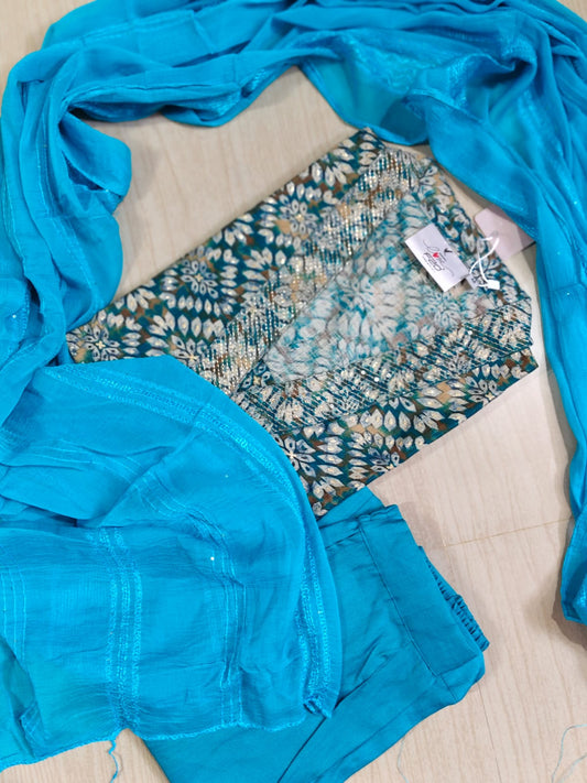 Kurti with Pant and Linen Dupatta sets - KPL26