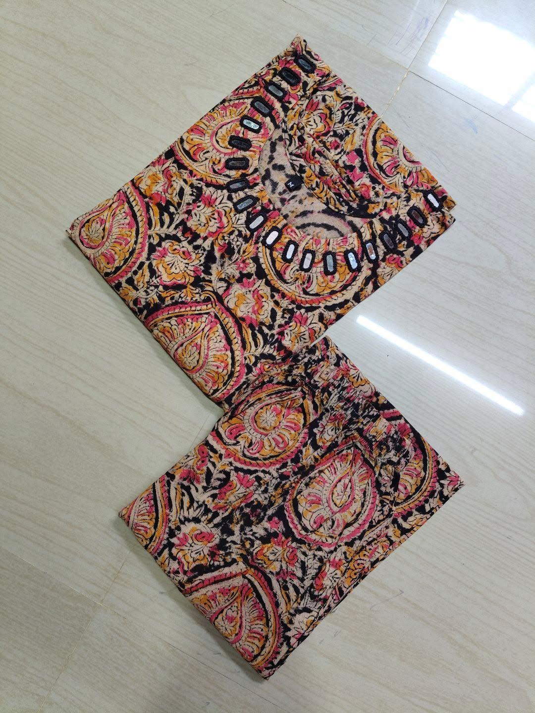 Kalamkari Kurti With Phant  PKA27