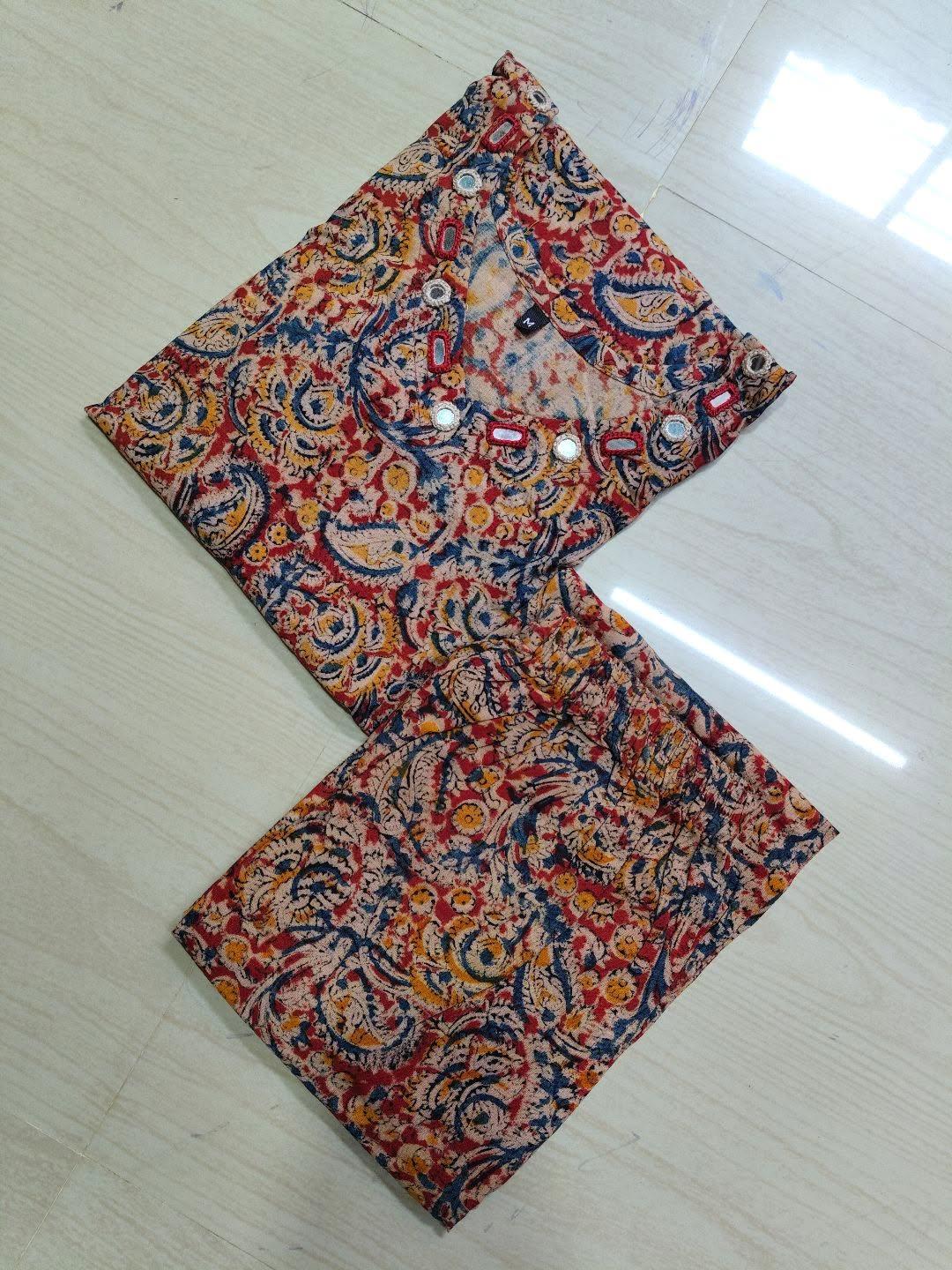 Kalamkari Kurti With Phant  PKA28