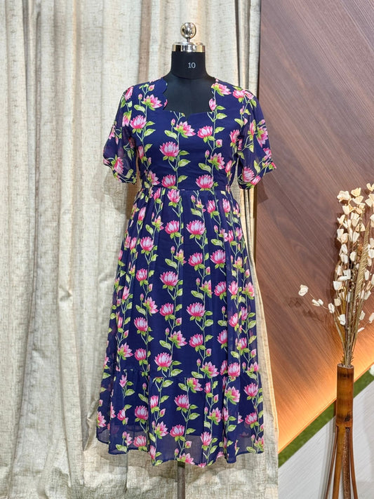 Georgette Floral Frock GFF29