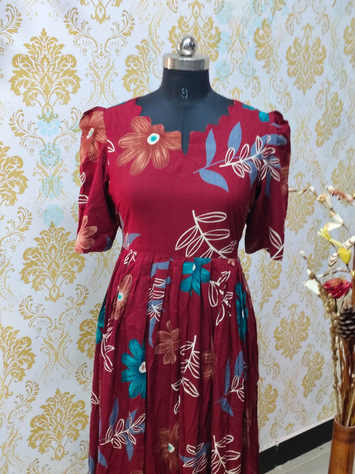 Premium Rayon Floral Frock - CFF125