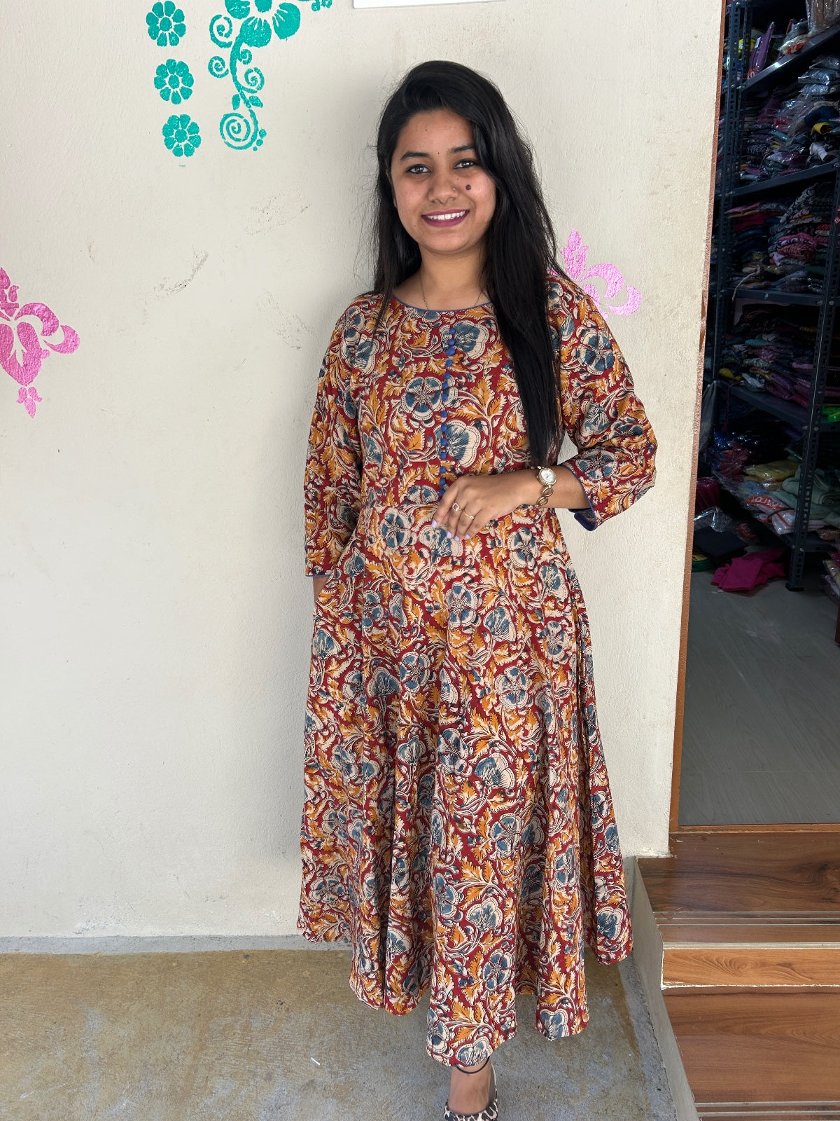 Kalamkari Anarkali Frock KAF02