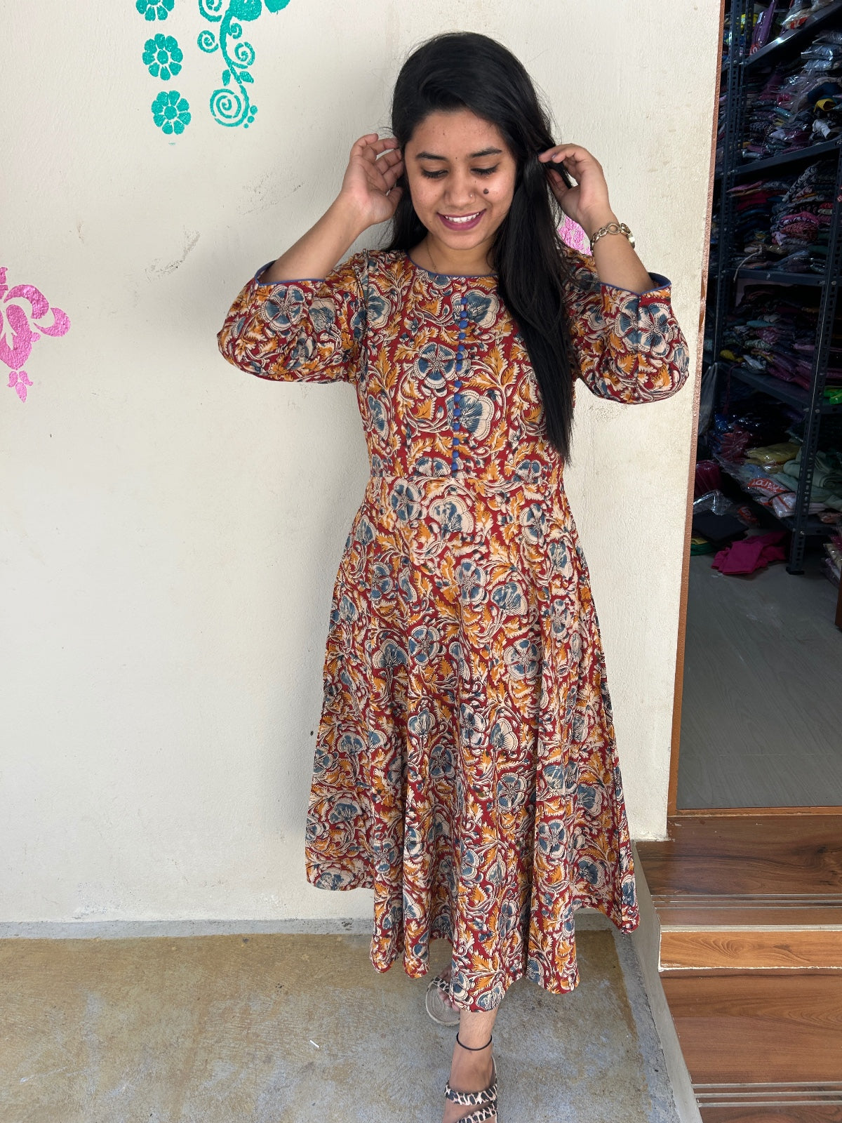 Kalamkari Anarkali Frock KAF02