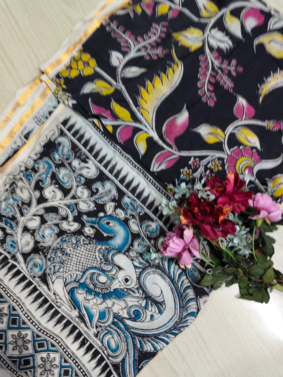 Kalamkari Zari Boarder Duppata KZD02