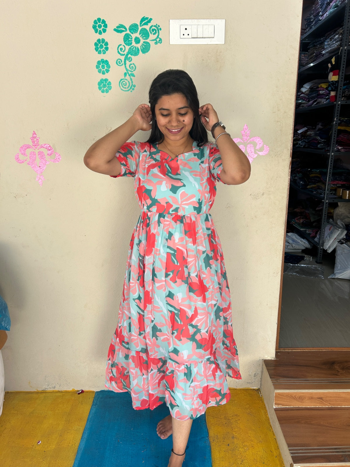Georgette Floral Frock GFF02