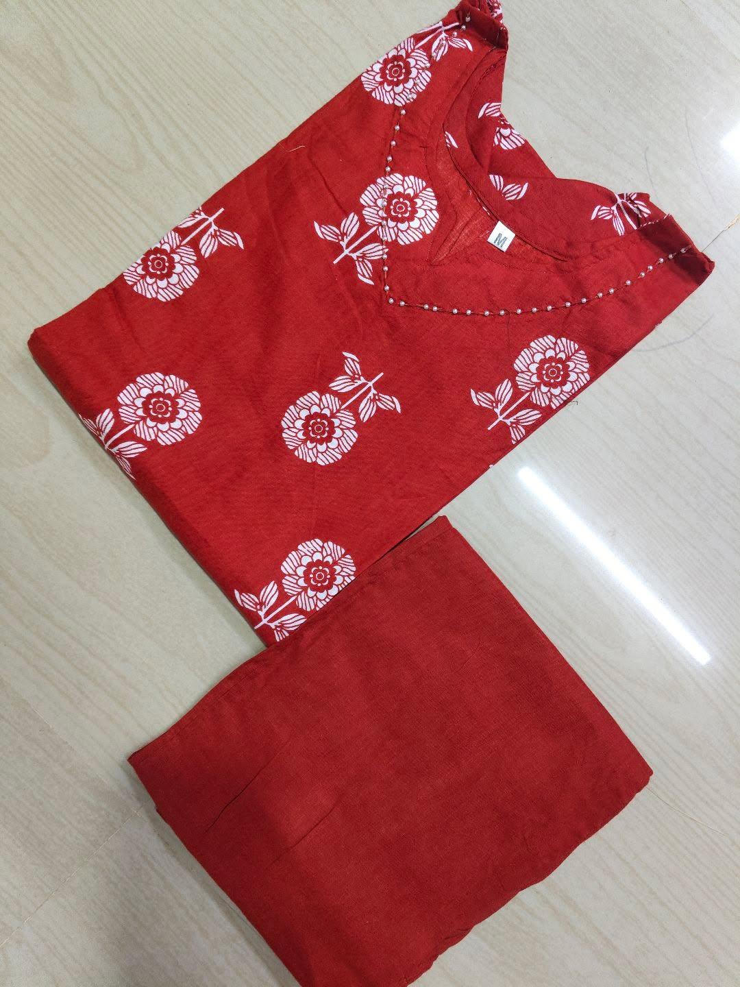Jaipur Cotton Kurti with Pant  JCK30 (Check Our Size Chart Before Placing the Order)