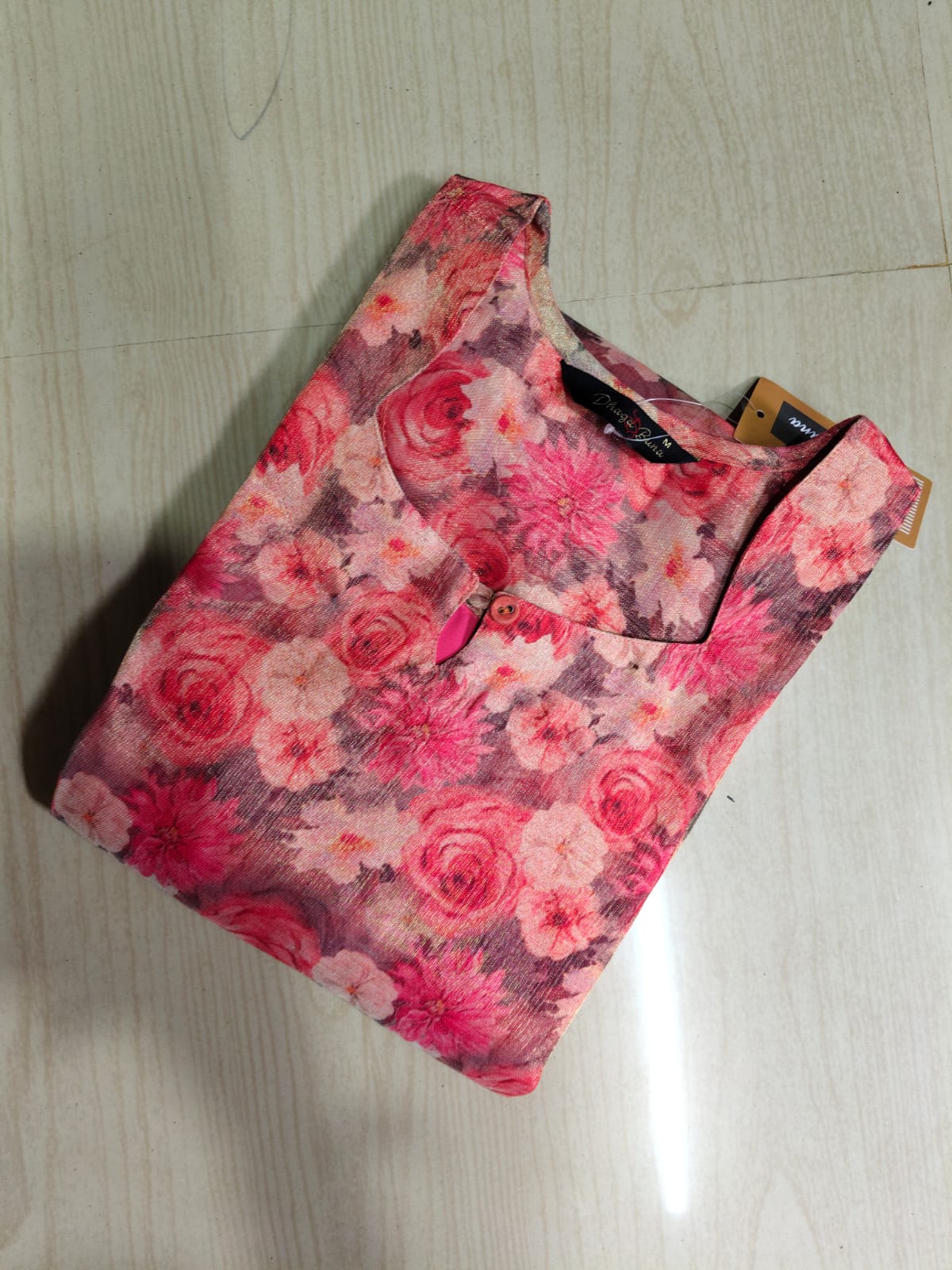 Floral Tissue Kurti - FTK29