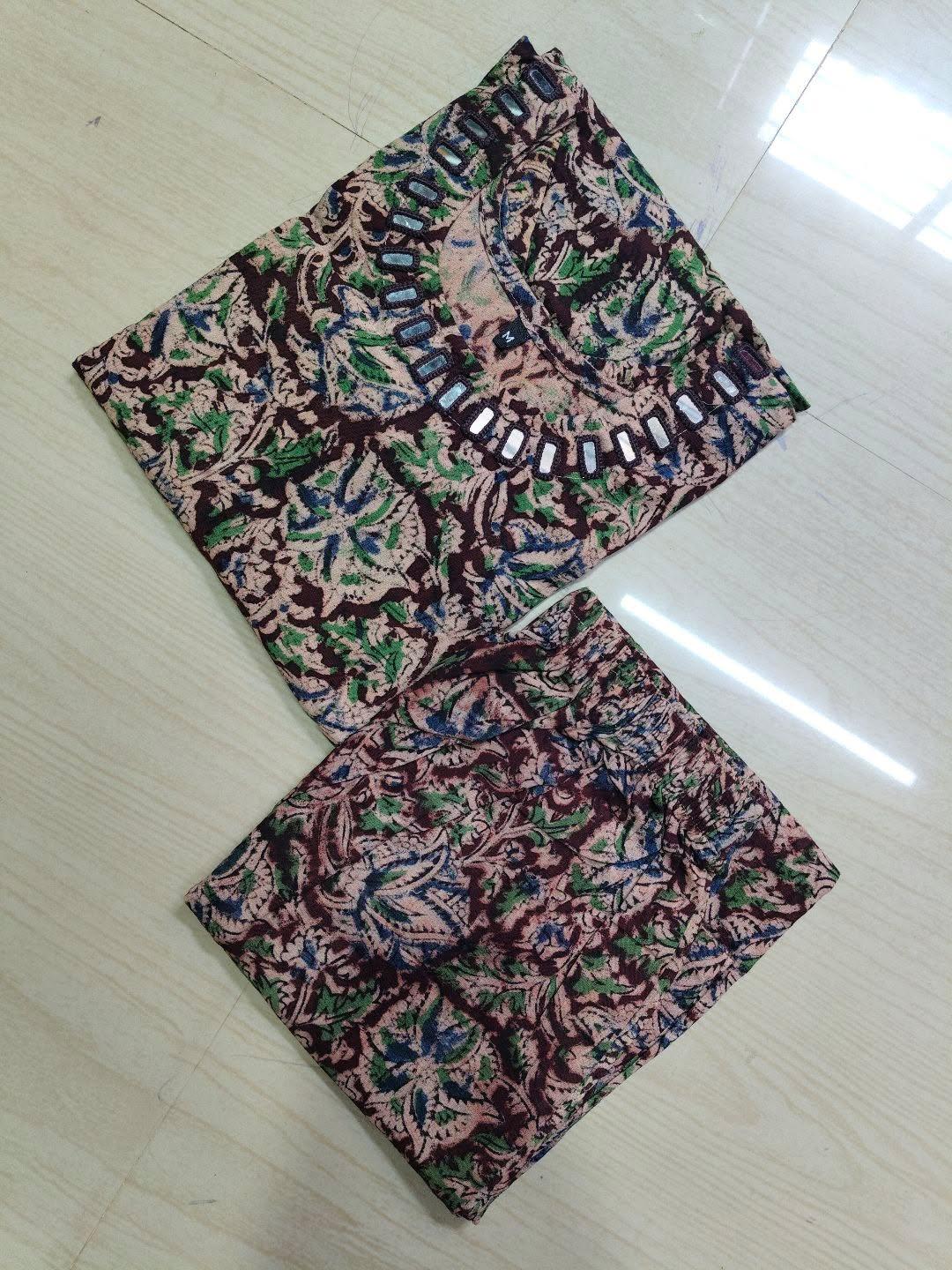 Kalamkari Kurti With Phant  PKA31