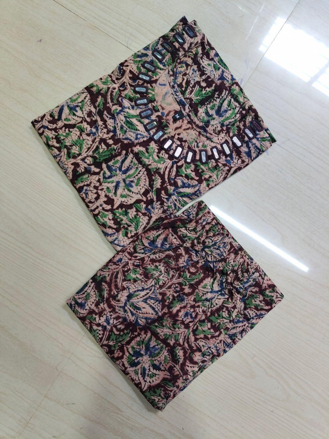 Kalamkari Kurti With Phant  PKA31