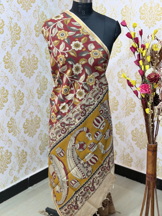 Kalamkari Zari Border Duppata KZD20