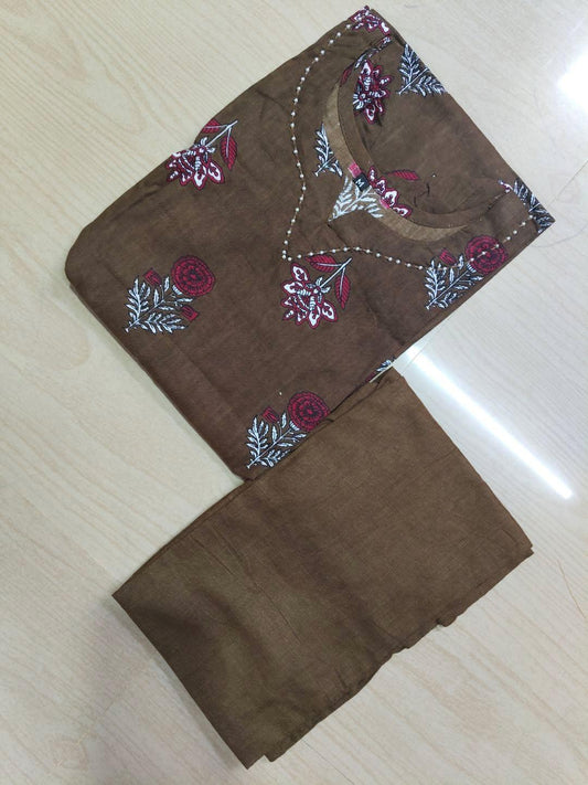 Jaipur Cotton Kurti with Pant  JCK32 (Check Our Size Chart Before Placing the Order)