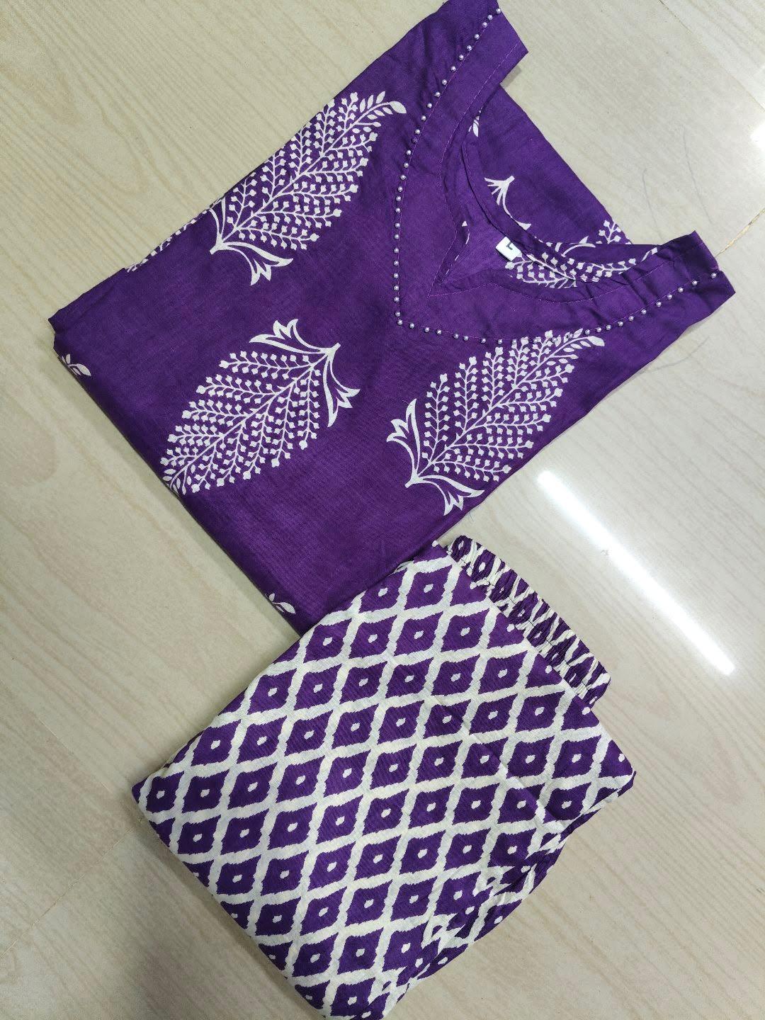 Jaipur Cotton Kurti with Pant  JCK33 (Check Our Size Chart Before Placing the Order)