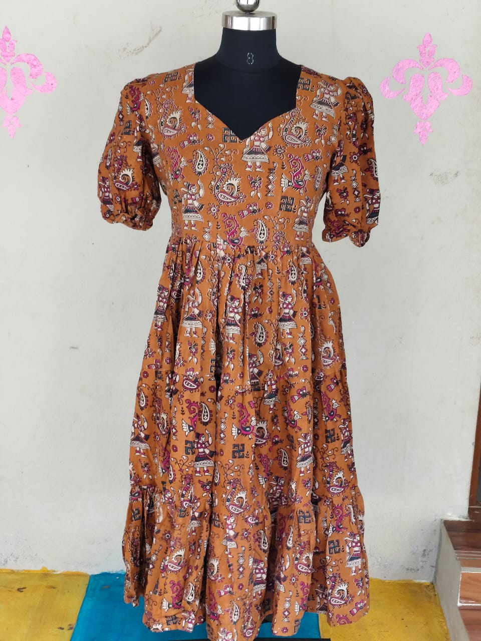 Kalamkari Anarkali Frock  KAF34