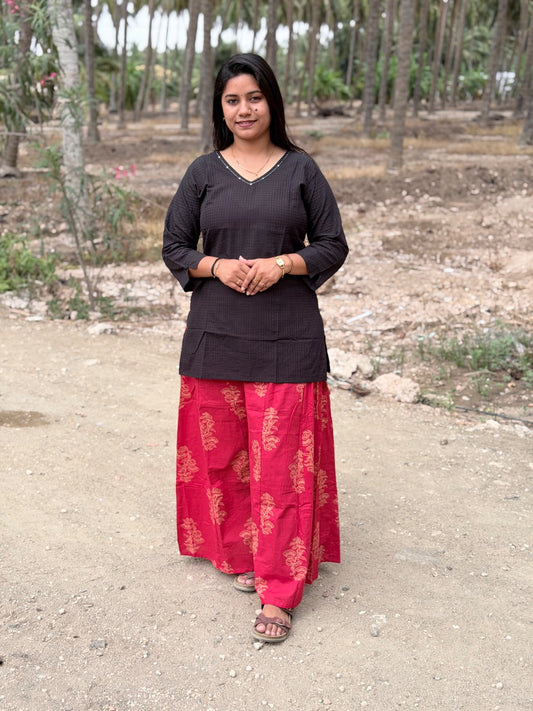 Short Kurthi With Cotton Palazzo  SKP34