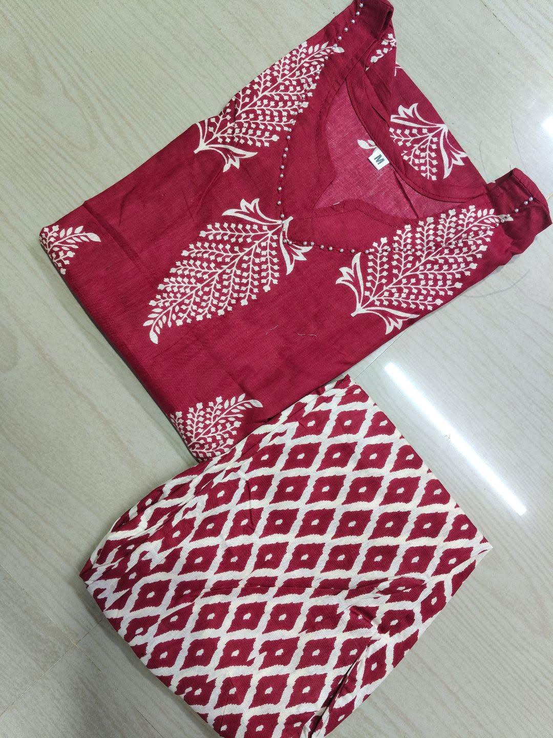 Jaipur Cotton Kurti with Pant  JCK35 (Check Our Size Chart Before Placing the Order)