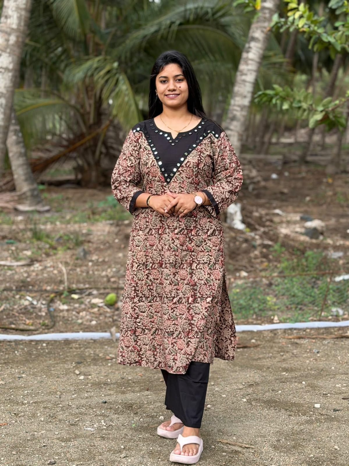Kalamkari Kurti With Phant  PKA35