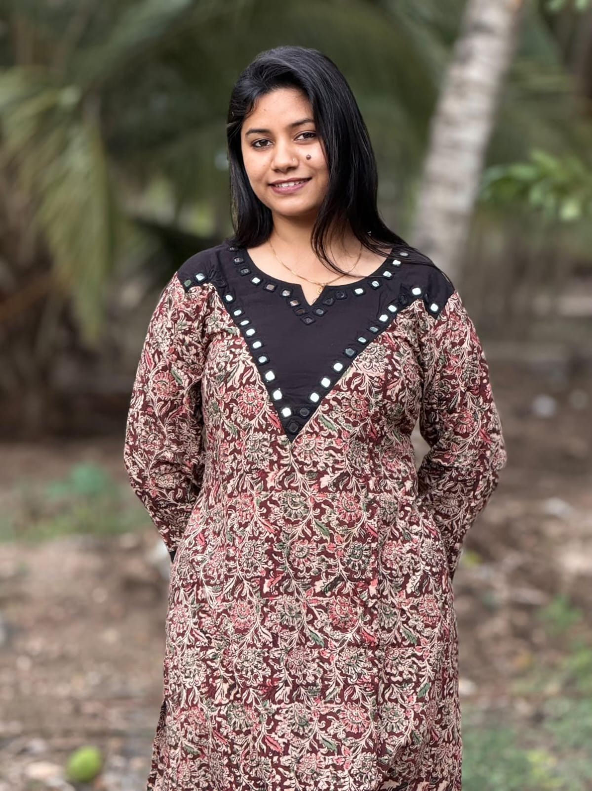 Kalamkari Kurti With Phant  PKA35