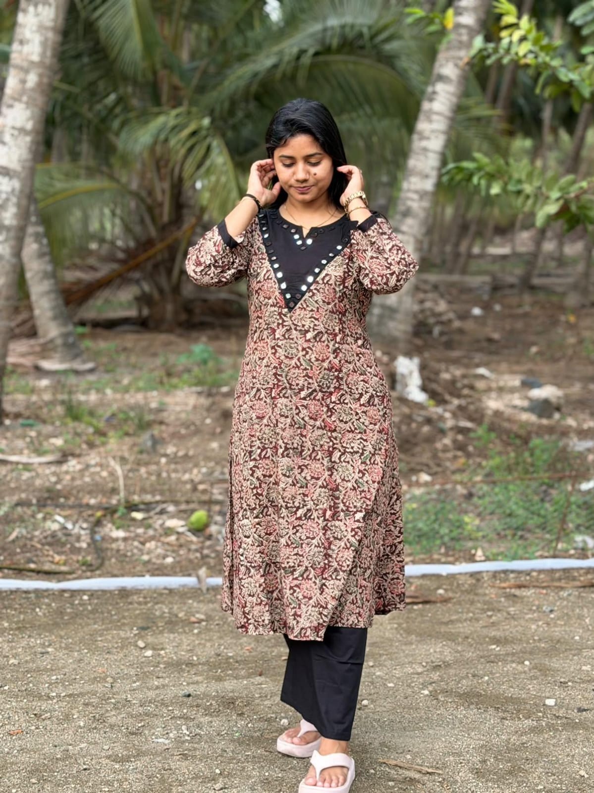 Kalamkari Kurti With Phant  PKA35