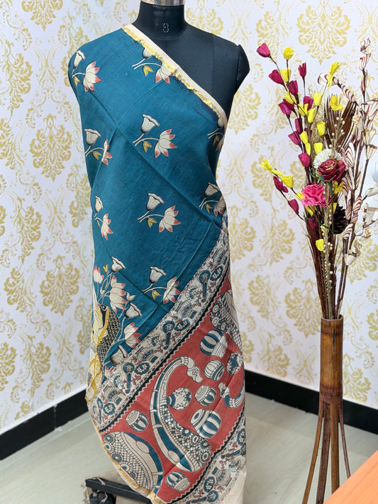 Kalamkari Zari Border Duppata KZD18