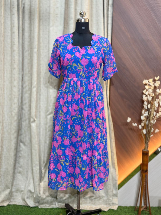 Georgette Floral Frock GFF34