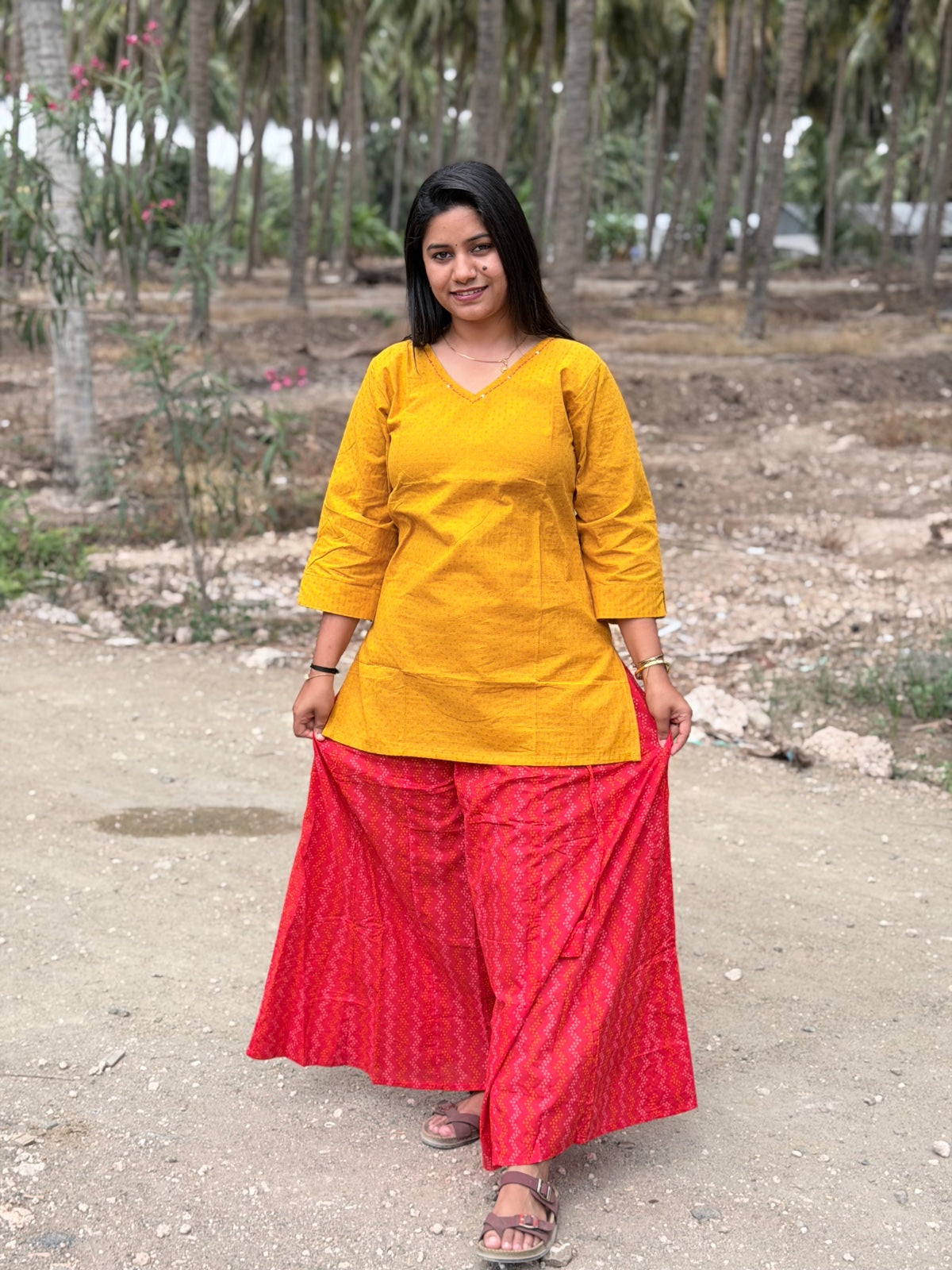 Short Kurthi With Cotton Palazzo  SKP36