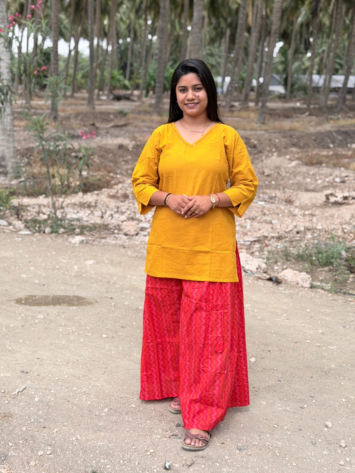 Short Kurthi With Cotton Palazzo  SKP36