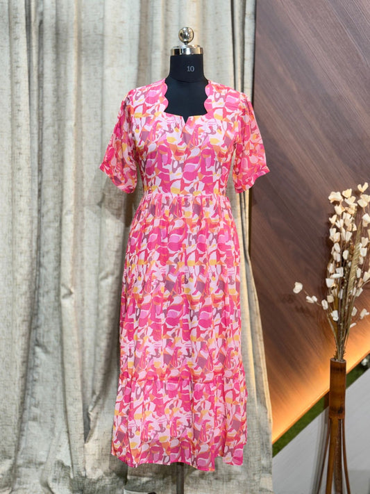 Georgette Floral Frock GFF36