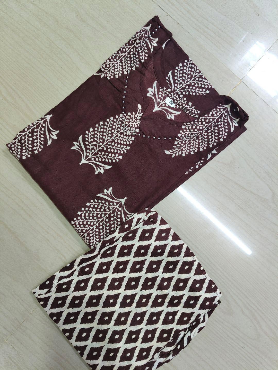 Jaipur Cotton Kurti with Pant  JCK38 (Check Our Size Chart Before Placing the Order)