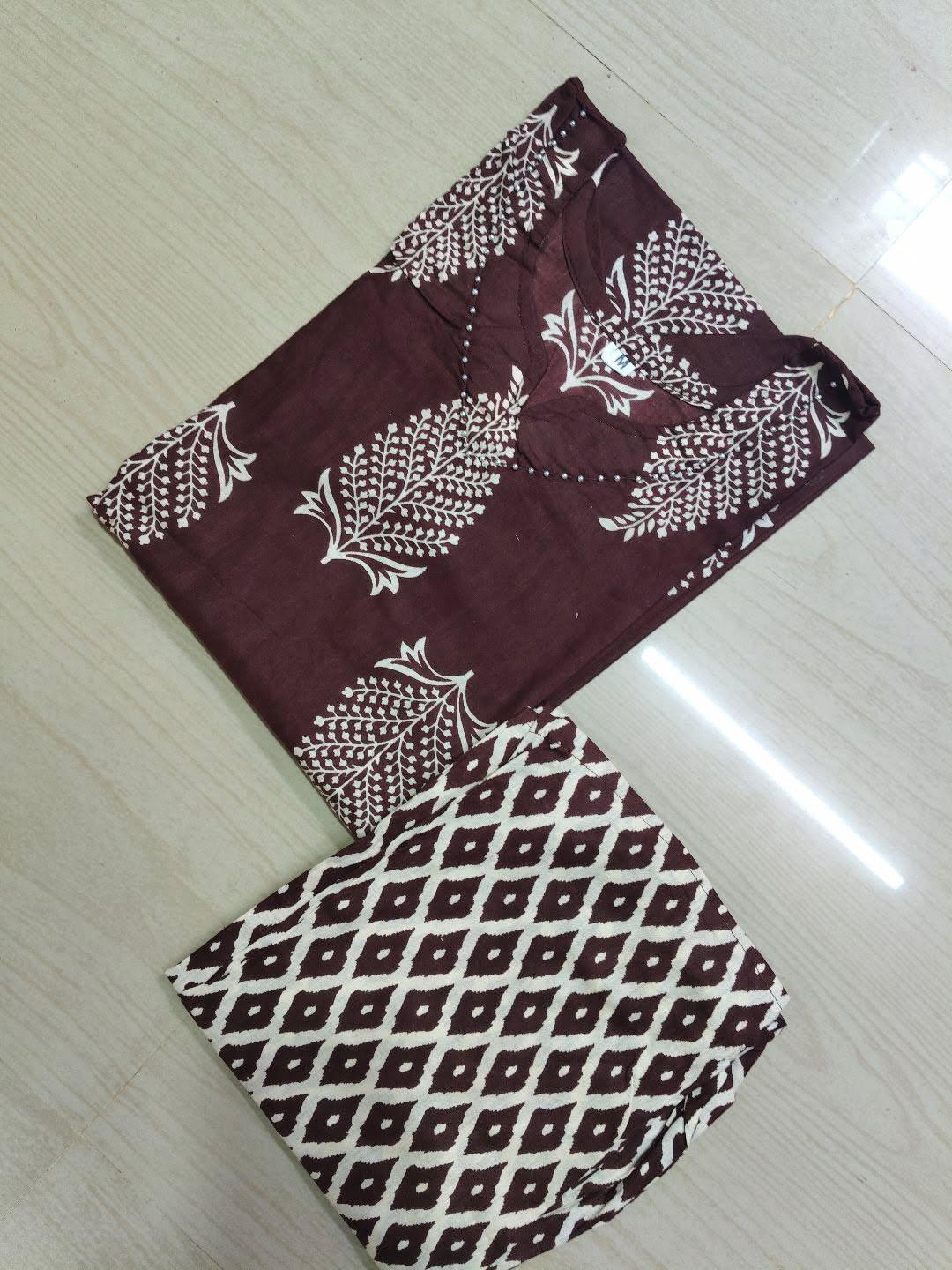 Jaipur Cotton Kurti with Pant  JCK38 (Check Our Size Chart Before Placing the Order)