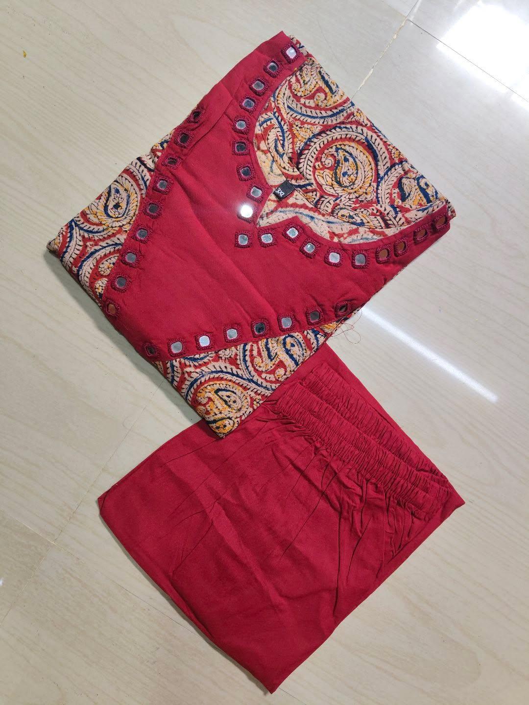 Kalamkari Kurti With Phant  PKA38