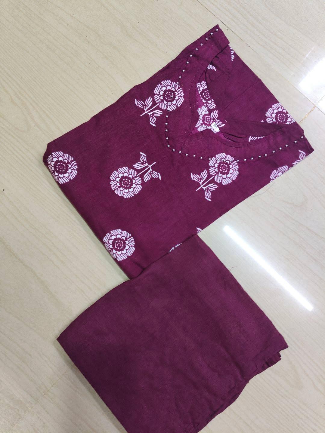 Jaipur Cotton Kurti with Pant  JCK39 (Check Our Size Chart Before Placing the Order)