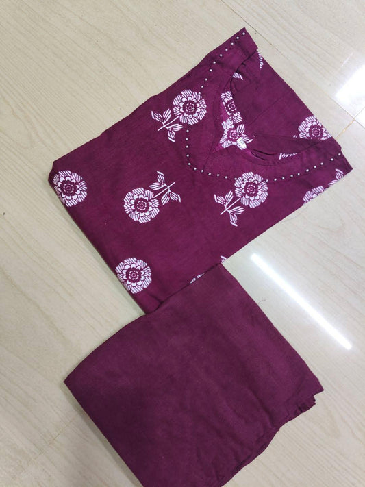 Jaipur Cotton Kurti with Pant  JCK39 (Check Our Size Chart Before Placing the Order)
