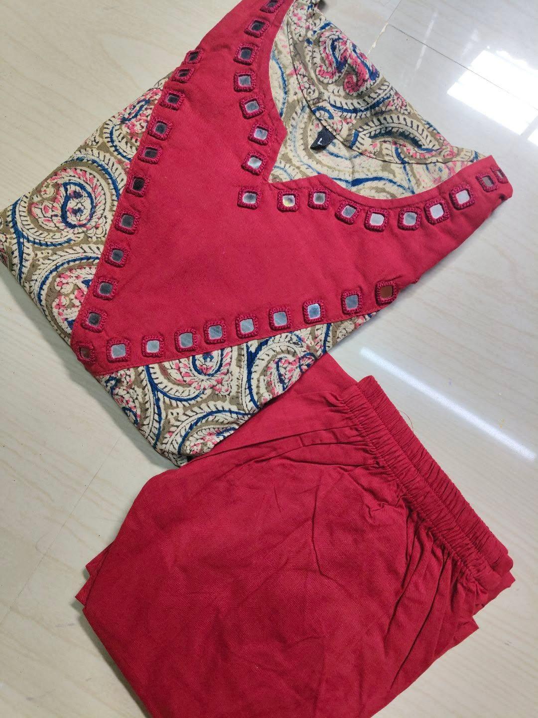 Kalamkari Kurti With Phant  PKA39